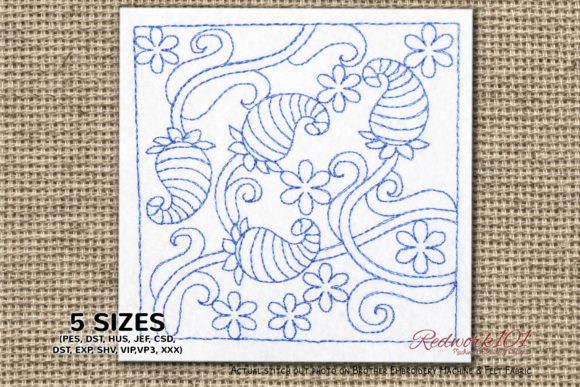 Abstract Floral Pattern Redwork: A Boutique Review