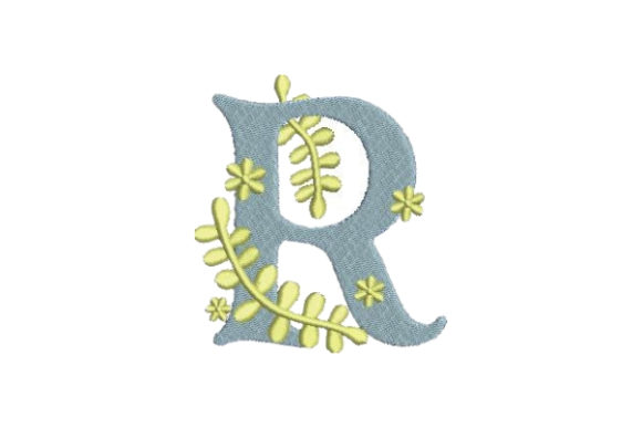 Floral Alphabet R: Elegant Seasonal Embroidery