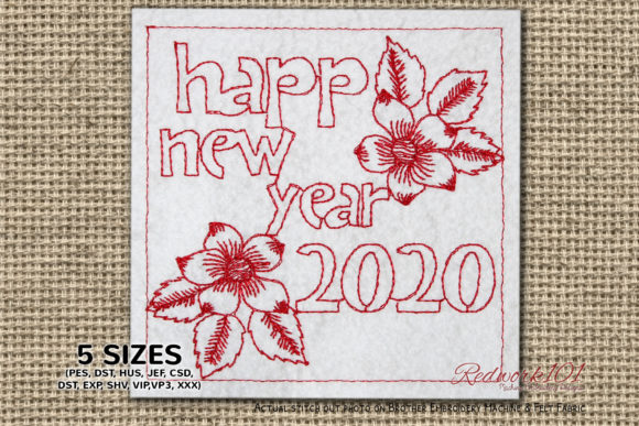 Happy New Year Floral Redwork: A Merch Review